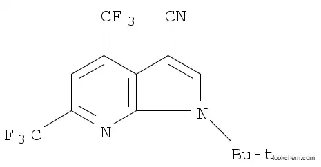 Molecular Structure of 1146221-73-9 (1H-Pyrrolo[2,3-b]pyridine-3-carbonitrile, 1-(1,1-dimethylethyl)-4,6-bis(trifluoromethyl)-)
